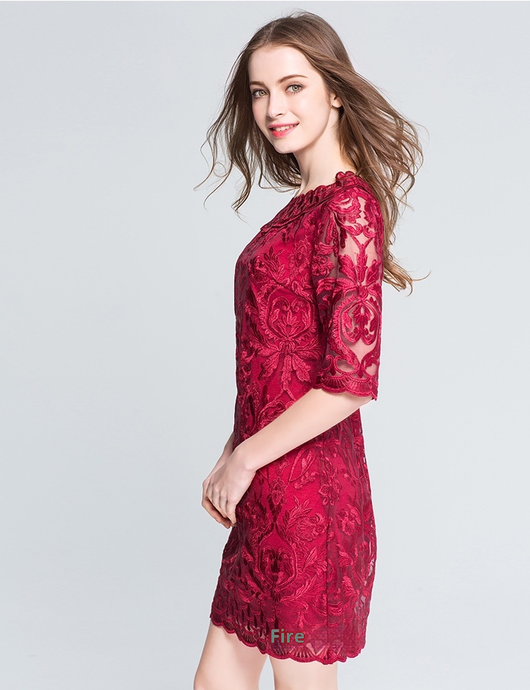ChicShe Plus Size Women's 2022 Spring And Autumn Loose Embroidered Lace Mom's Dress One Piece Dropshipping_voghion.com