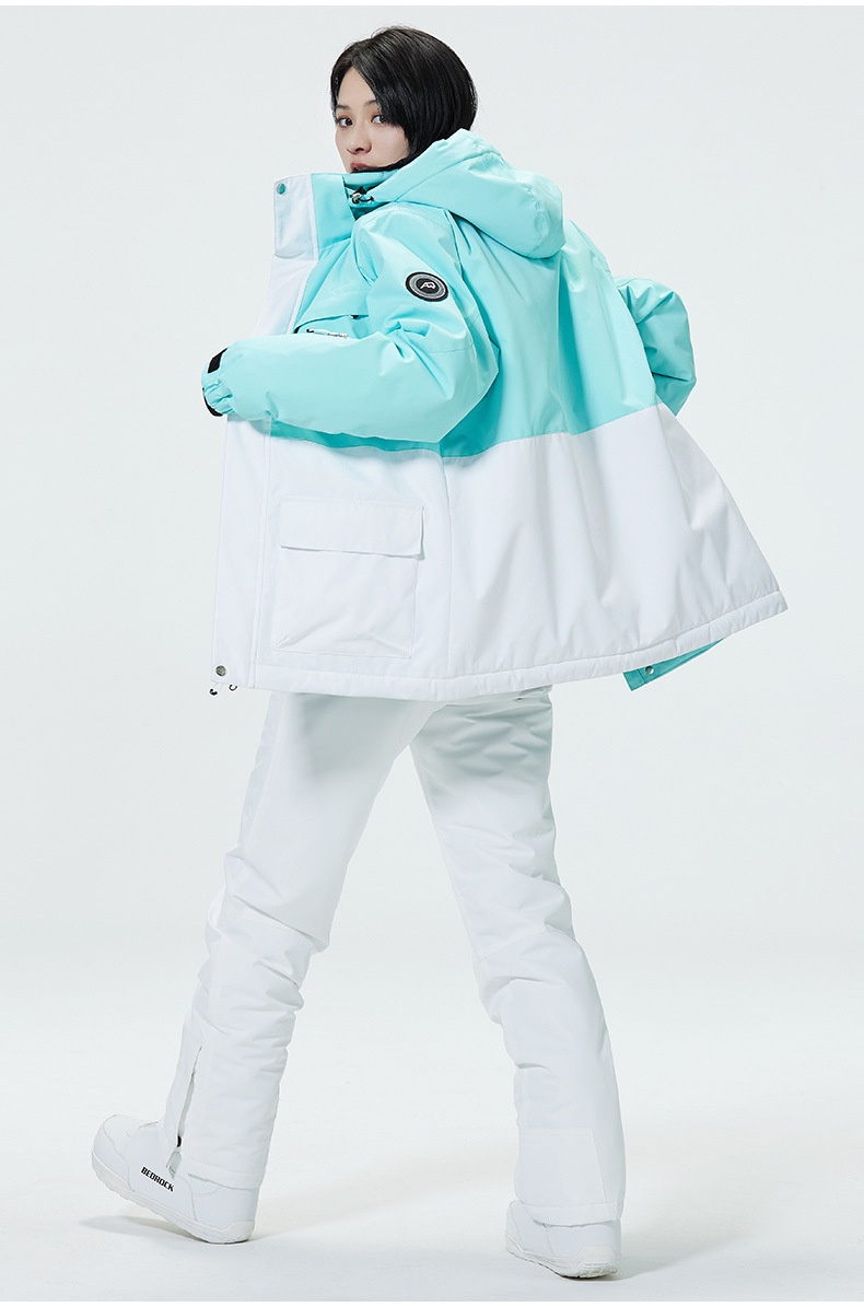 001 Suit Set For Men And Women Couples Winter Windproof Water-Resistant Warm Snowboard Snow Ski Pants Korean Version_voghion.com