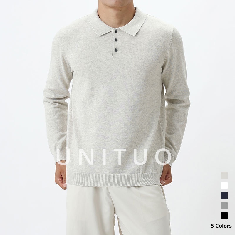 Polo-Strickpullover im Old-Money-Stil für Herren mit Umlegekragen – ein lässiges und vielseitiges Langarmshirt für Herbst und Winter._voghion.com