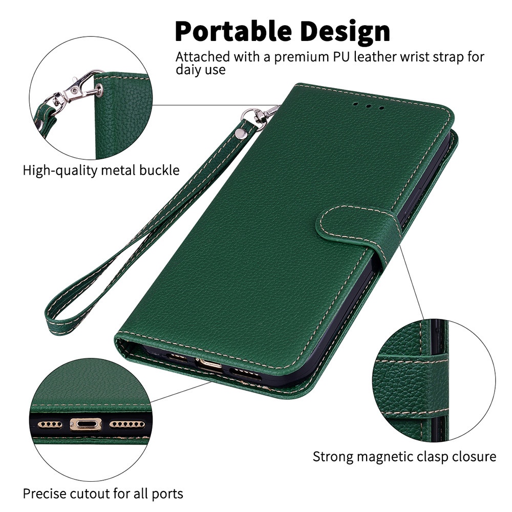 Étui à rabat TechGlobe compatible avec iPhone 16E Pro Max, en cuir, avec fente pour cartes et aimant magnétique, compatible avec Samsung S25 et Xiaomi._voghion.com