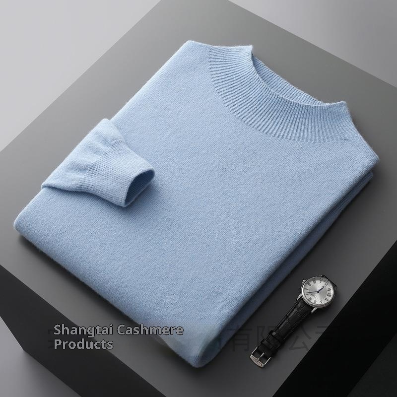 boy Boy Boy First-Lie Ready-to-Wear Half Turtleeck Me's Solid Color Kitted Pullover Base Shirt Busiess Youthful Wool Sweater_voghion.com