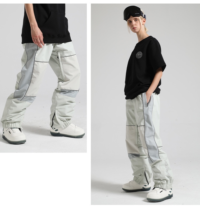 001 New Winter Snowboard Pants For Men, Reflective, Plus Size, Windproof, Waterproof, Breathable, Workwear, Warm Snow Pants,_voghion.com