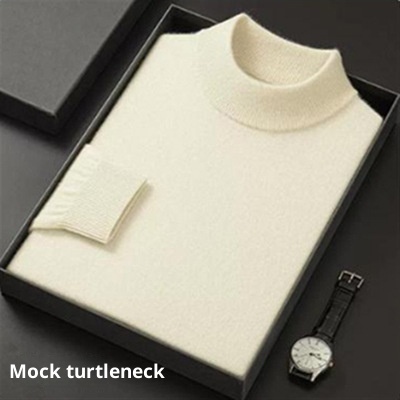 boy Boy Boy Foreign Trade Double Turn High Neck Men Wool Soft Warm Knitted Solid Color Slim Fit Base Sweater Trendy_voghion.com