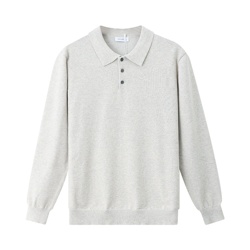 Polo-Strickpullover im Old-Money-Stil für Herren mit Umlegekragen – ein lässiges und vielseitiges Langarmshirt für Herbst und Winter._voghion.com