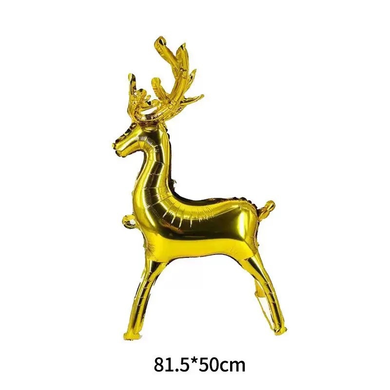 Lillian 3D Gold Deer Standing Reindeer Balloon Inflatable Decoration Photo Prop Stall Supplies Christmas Limited Edition_voghion.com