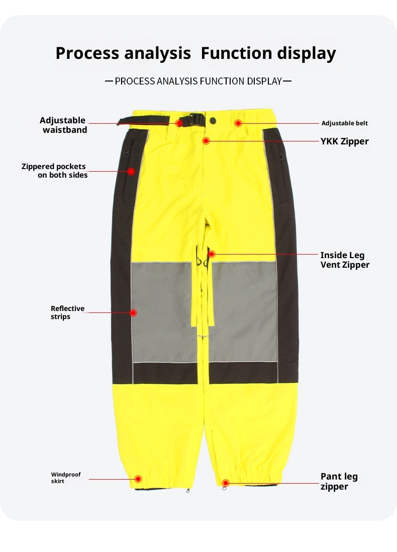 001 New Winter Snowboard Pants For Men, Reflective, Plus Size, Windproof, Waterproof, Breathable, Workwear, Warm Snow Pants,_voghion.com