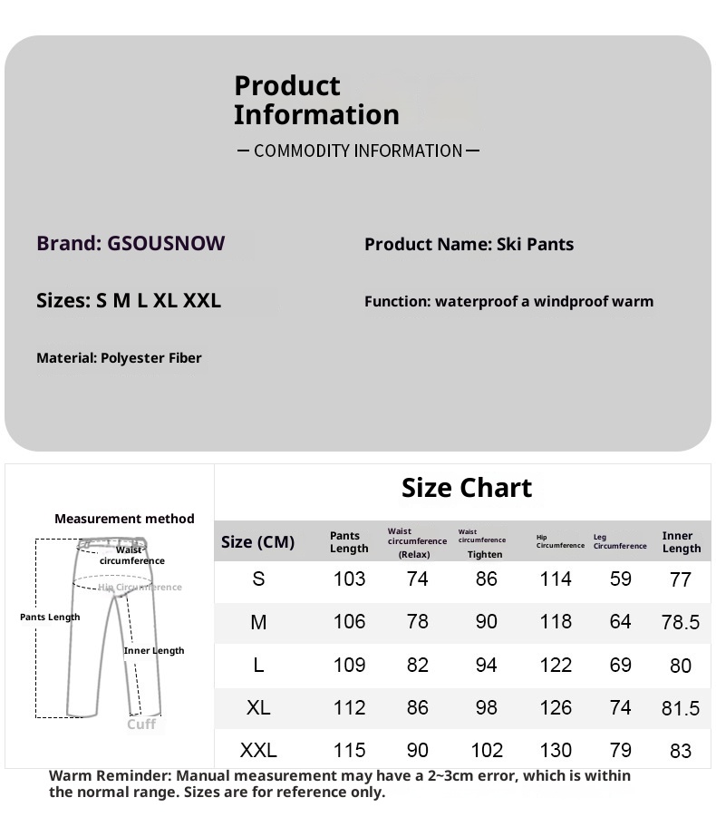 001 2223 Neue Herren Ski Snowboard Winddicht Wasserdicht Atmungsaktiv Cargo Doppel Board Locker Große Größe Verschleißfest Schnee_voghion.com