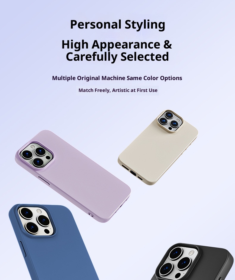 Custodia protettiva anti-caduta a copertura totale TechGlobe adatta per iPhone 14, in silicone liquido con bordo dritto e foro grande, per iPhone 15_voghion.com