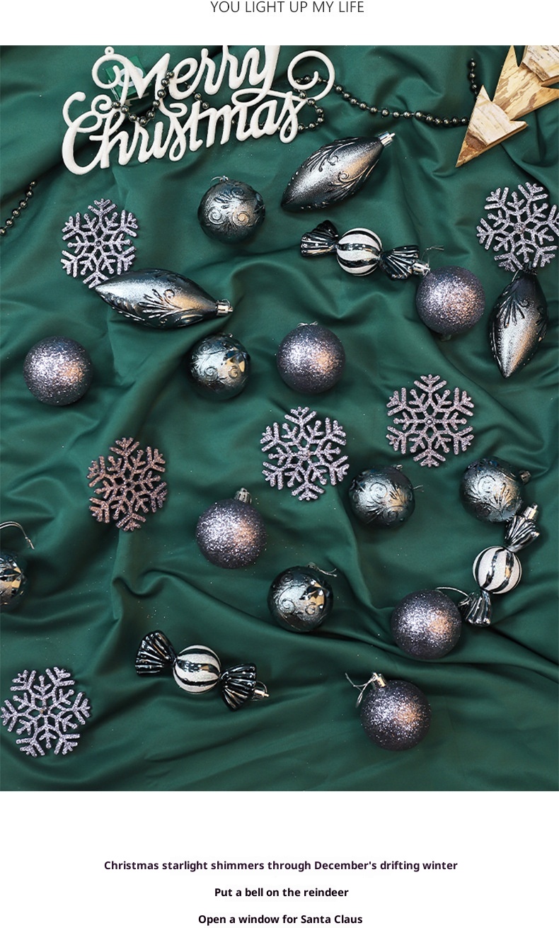 Lillian Plastic Colorful Small Round Reindeer Candy Mall Window Decoration Hanging Christmas Balls Wholesale_voghion.com