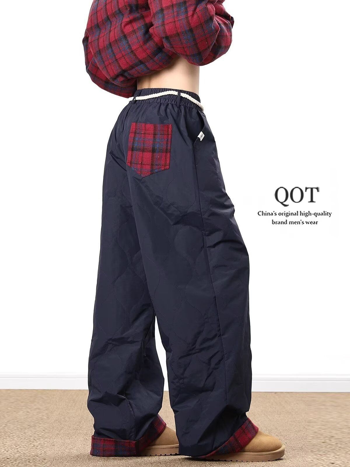 Pantalones de invierno informales, gruesos, impermeables, resistentes al viento y al esquí, de algodón con estampado de calabaza de calidad original (001). Estilo moderno para hombre._voghion.com