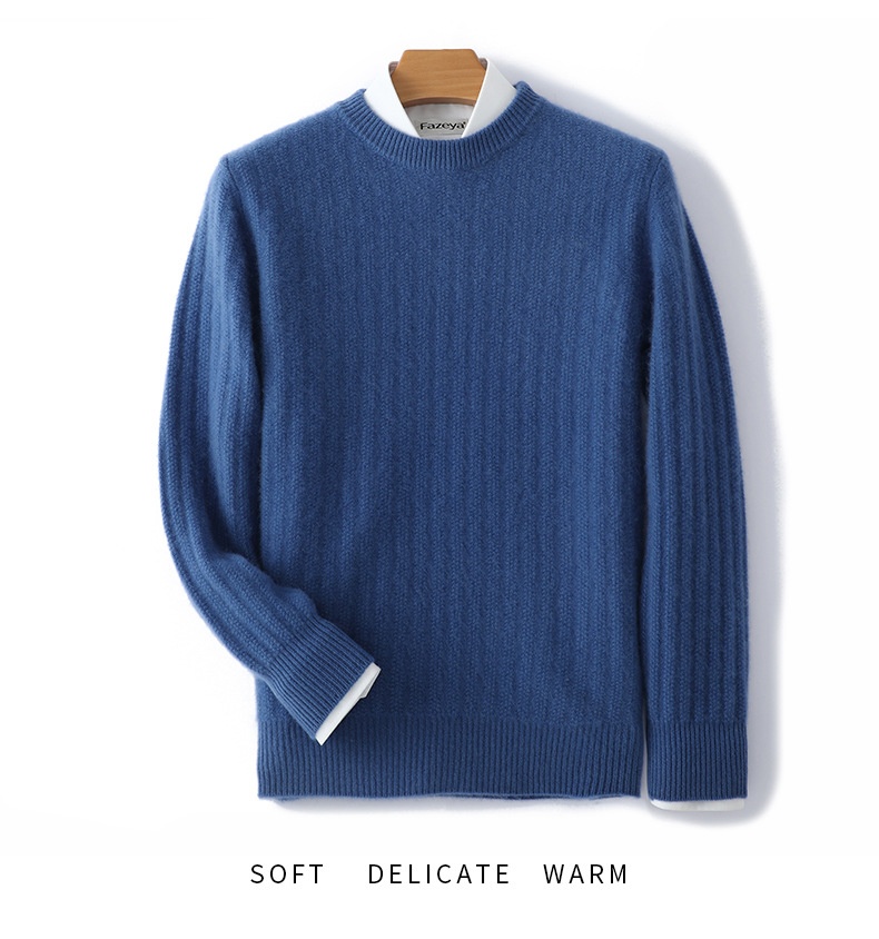 ragazzo Ragazzo Ragazzo 2024 Autunno Inverno Nuovo Uomo Giovanile Pura Lana Spessa Caldo Maglione Girocollo Maglia Top Base Camicia_voghion.com