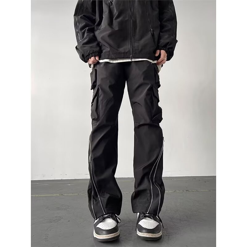 001 High Street Design Zipper American Workwear Pantaloni da sci softshell funzionali da trekking da uomo antivento per ragazzi_voghion.com