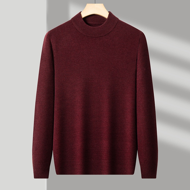 Maglione lavorato a maglia da uomo Boy Boy 320g, collo alto spesso, tinta unita, caldo e casual, stile invernale spesso_voghion.com
