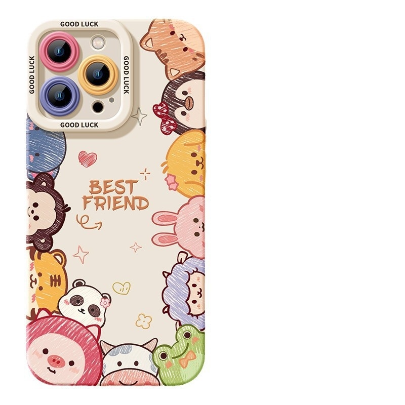 TechGlobe Cartoon Compatible With 16 New Model Anime 15 Plus Export 14 Silicone Soft 13 Mini Phone Case Pro Max_voghion.com