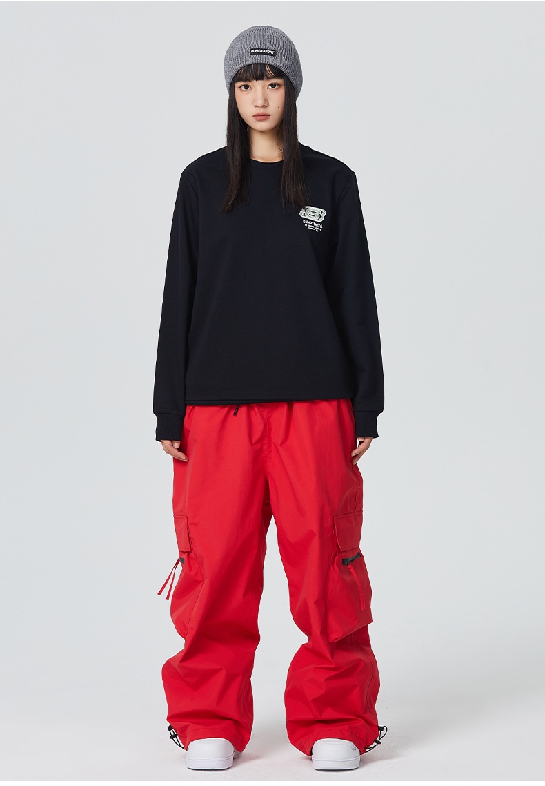 Pantalon de ski imperméable et ample Snowy Pie Fully Glued pour femme, modèle double board professionnel pour homme._voghion.com