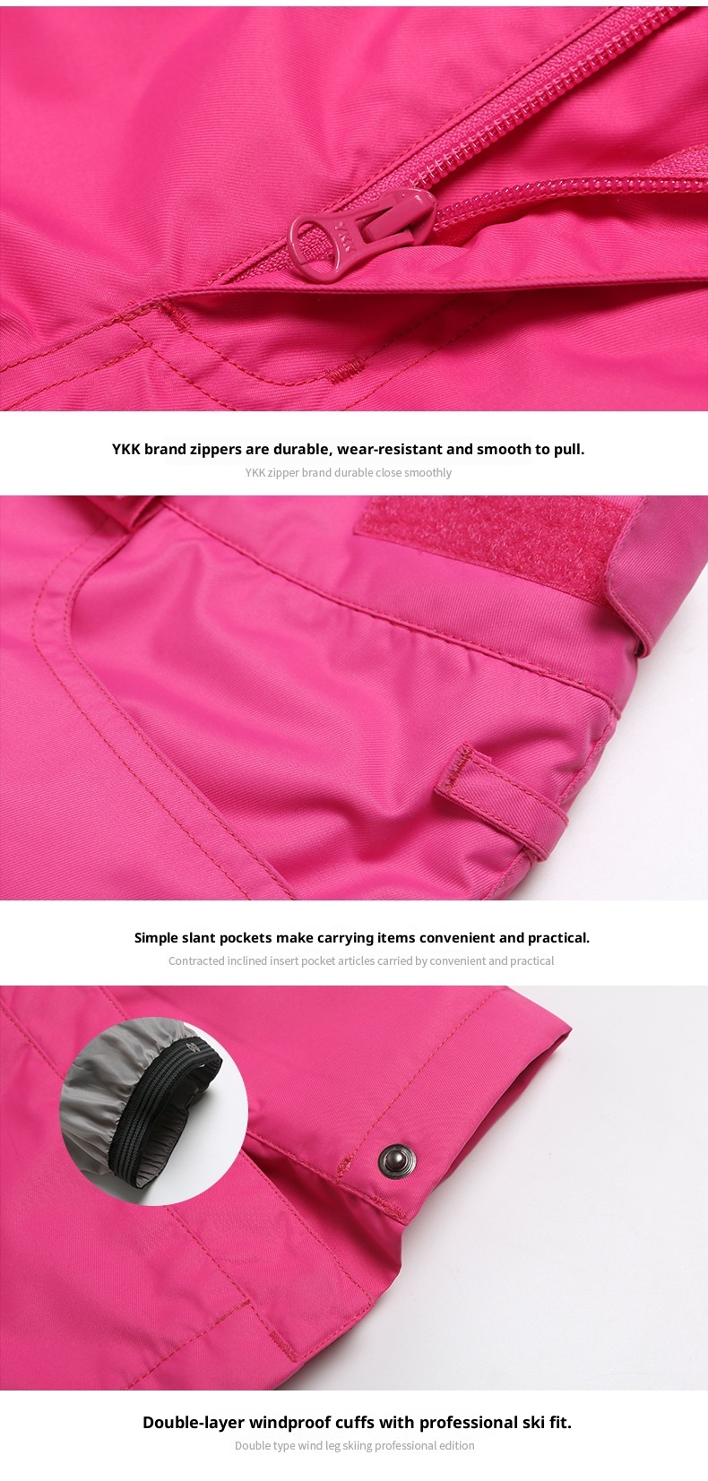 001 Gsousnow Damen Winddicht Wasserdicht Verdickt Warm Skianzug Snowboard Schneehose mit Riemen_voghion.com