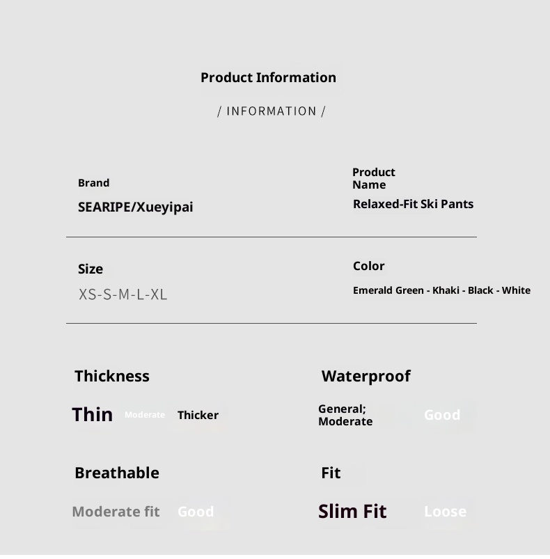 001 Xueyipai Traje de esquí y snowboard holgado, impermeable y cortavientos para hombre y mujer, pantalón para actividades al aire libre, cálido para invierno_voghion.com