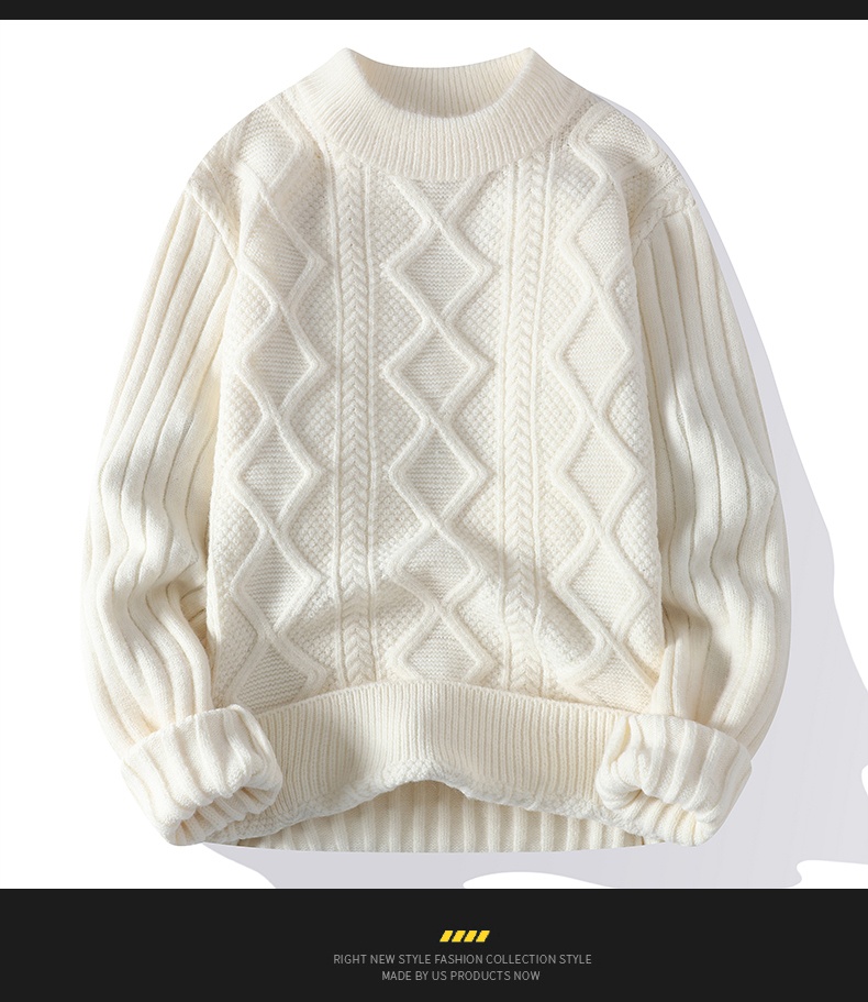 Ragazzo Ragazzo Ragazzo Maglione Tinta Unita Intrecciato Cappotto In Pile Di Lana Giovanile Caldo Uomo Girocollo Manica Lunga Maglia Base Maglietta Alla Moda_voghion.com