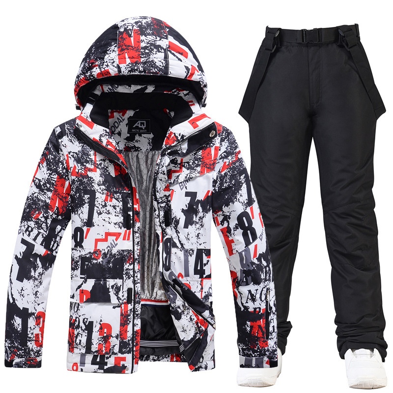 001 New Men's Suit Winter Outdoor Windproof Water-Resistant Warm Thickened Snowboard Snow Ski Jacket And Pants_voghion.com