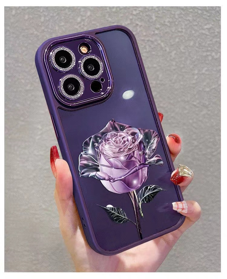 Coque TechGlobe Fairy Rose compatible iPhone Pro Max pour femmes, protection intégrale et protection d'objectif pailletée pour iPhone 15 et 16 pouces._voghion.com