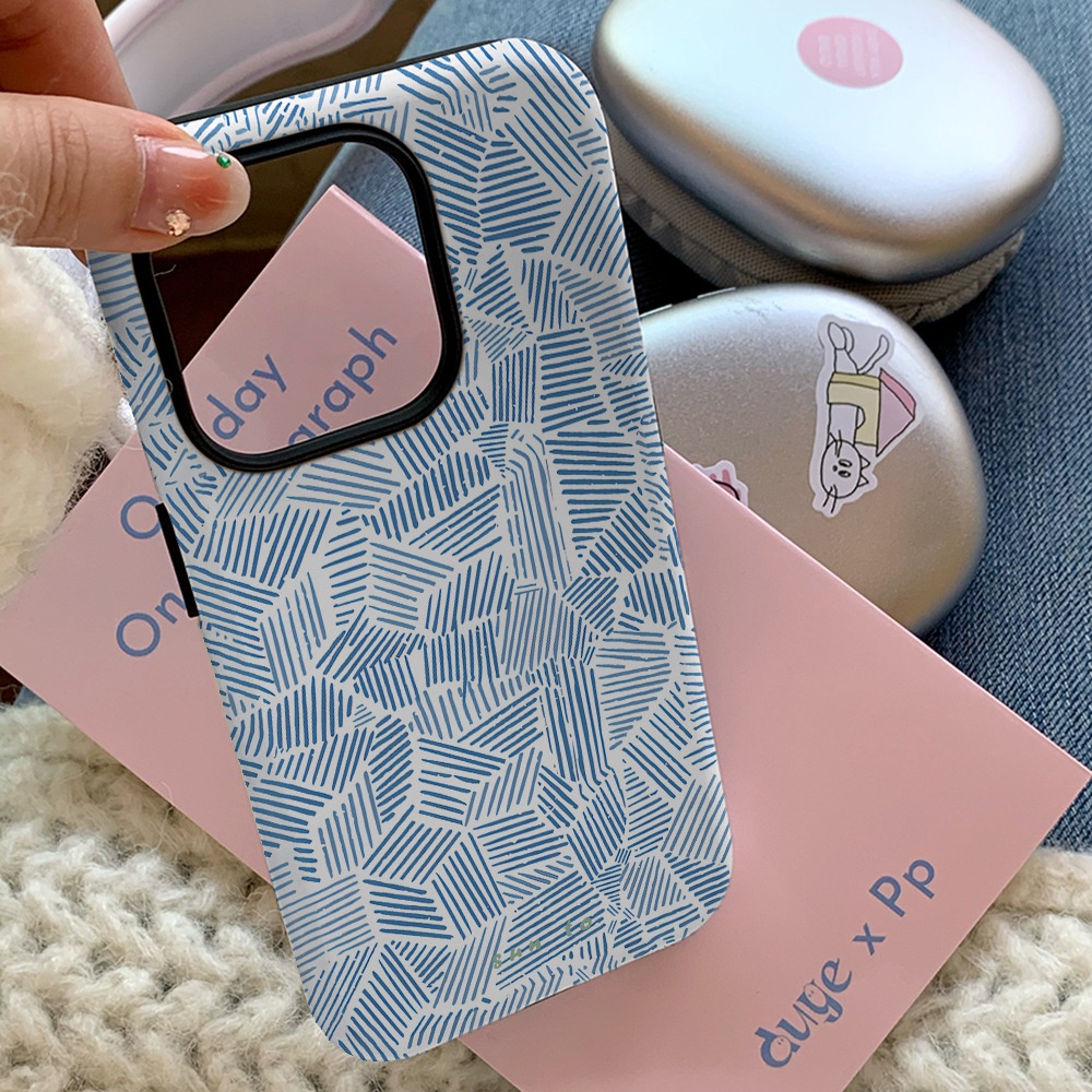 Coque rigide TechGlobe Ins Style Personality Patchwork à rayures, compatible avec iPhone 16 Pro Max/14/11/X_voghion.com