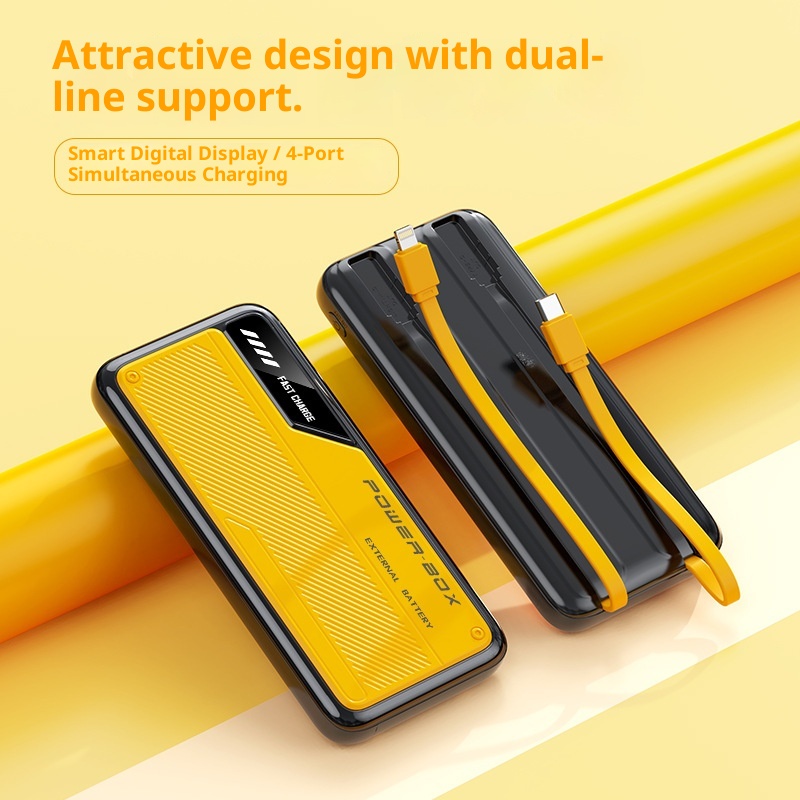 techglobe 66W Fast Charging 10000mAh 20000mAh Built-in Cable New Model Bank Ultra-thin Portable Mobile Power Supply Wholesale_voghion.com