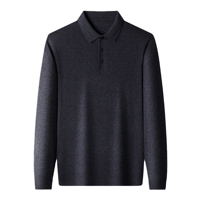 Suéter de lana fina para hombre, estilo papá, de alta gama, con cuello vuelto, corte holgado._voghion.com