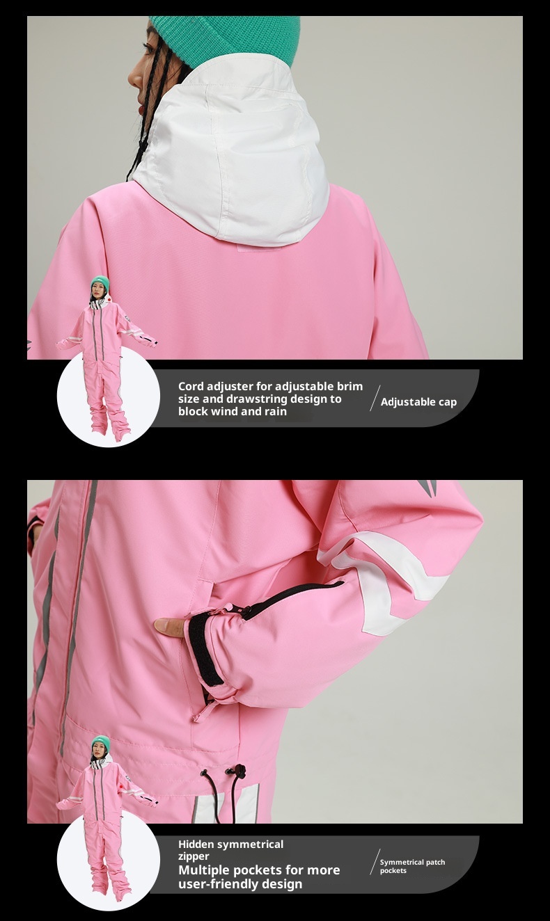 001 Outdoor One-Piece Suit Set For Women, Padded Snowboard Waterproof Men's Double Board Couple Ski Jacket And Pants_voghion.com