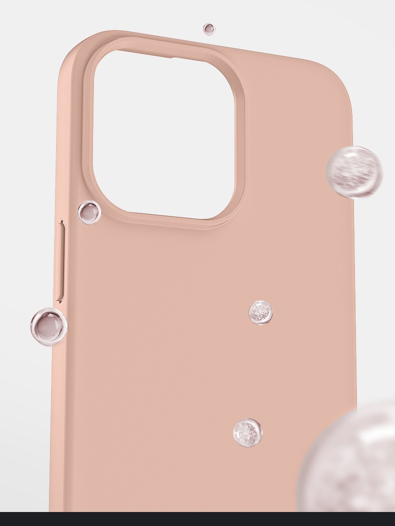 Custodia protettiva anti-caduta a copertura totale TechGlobe adatta per iPhone 14, in silicone liquido con bordo dritto e foro grande, per iPhone 15_voghion.com