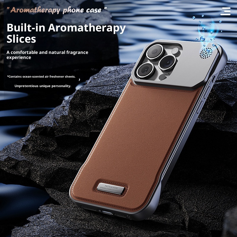 Custodia magnetica per telefono TechGlobe compatibile con iPhone 17 Pro Max Aroma, vernice metallizzata 16, senza cornice, texture in pelle 15_voghion.com