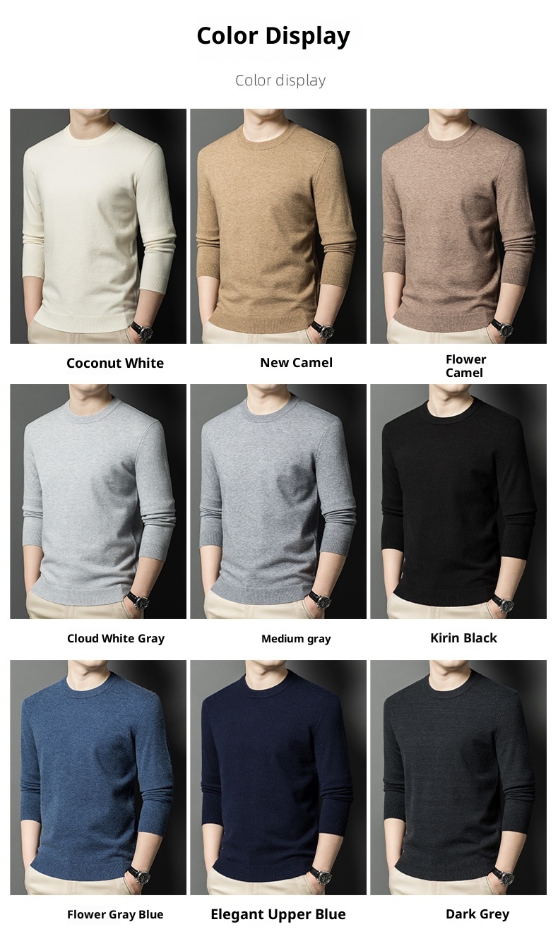 ragazzo Ragazzo Ragazzo Hunterson Abbigliamento Autunno Inverno Nuovo 450g Maglione da uomo in lana con collo rotondo caldo e base spessa per uomo_voghion.com