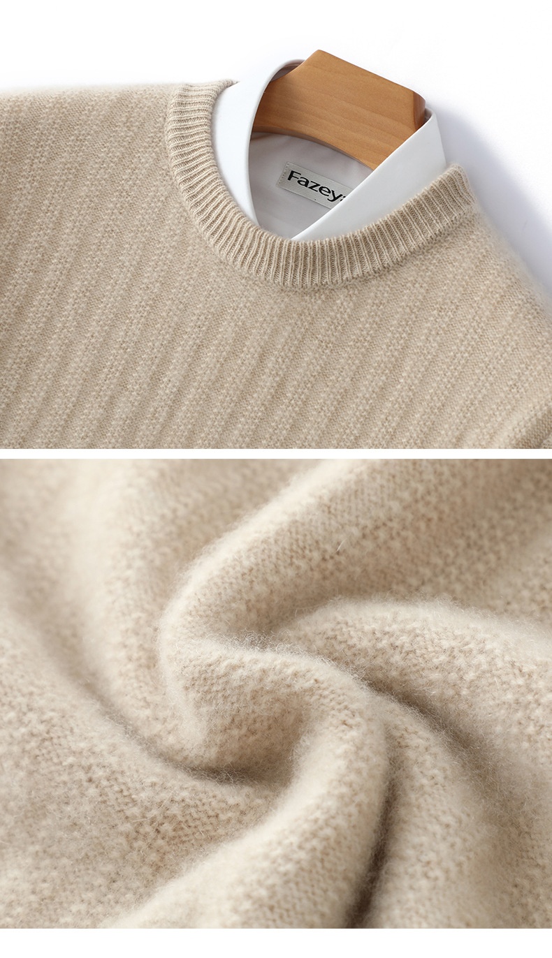 ragazzo Ragazzo Ragazzo 2024 Autunno Inverno Nuovo Uomo Giovanile Pura Lana Spessa Caldo Maglione Girocollo Maglia Top Base Camicia_voghion.com