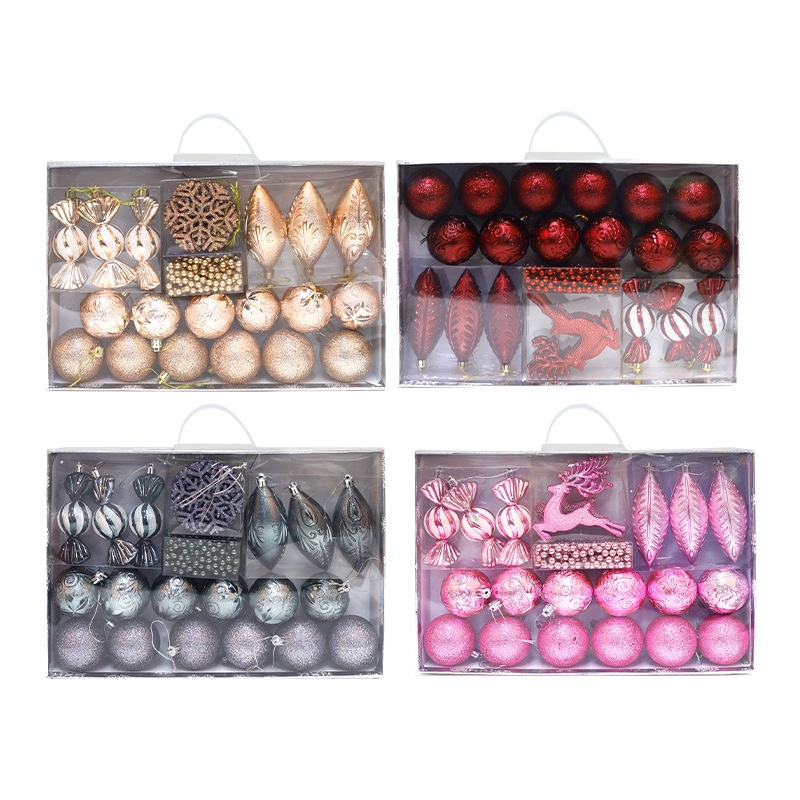 Lillian Plastic Colorful Small Round Reindeer Candy Mall Window Decoration Hanging Christmas Balls Wholesale_voghion.com