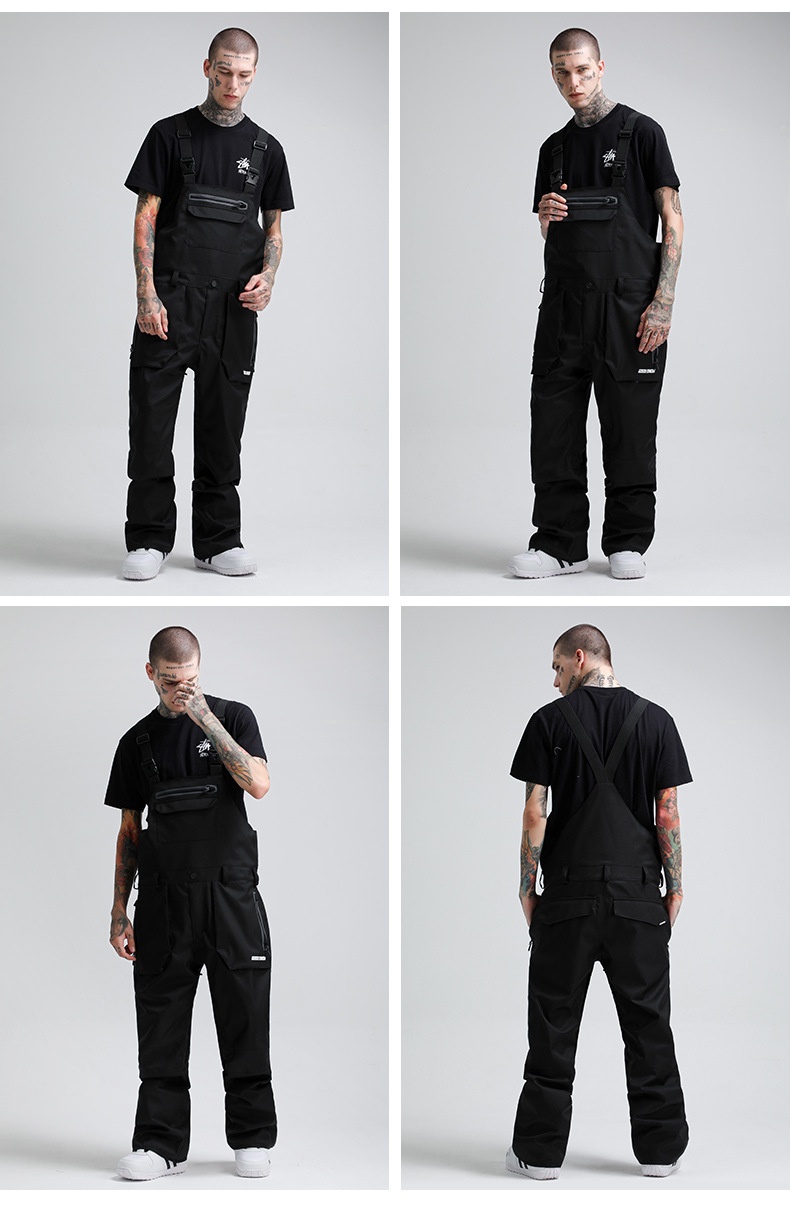 001 Gsousnow Strap Męskie Luźne Wodoodporne Ciepłe Spodnie Snowboardowe Damskie Jednoczęściowy Kombinezon Narciarski_voghion.com