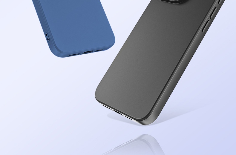 Custodia protettiva anti-caduta a copertura totale TechGlobe adatta per iPhone 14, in silicone liquido con bordo dritto e foro grande, per iPhone 15_voghion.com