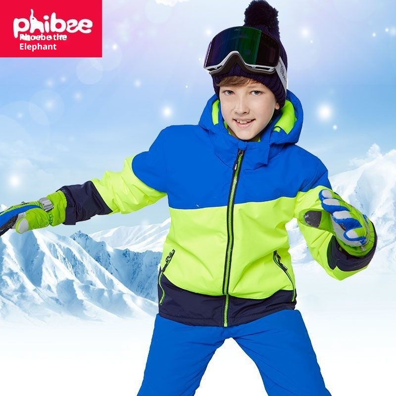 001 Phibee Baby Elephant Boys Girls Ski Suit Set Outdoor Windproof Waterproof One-Piece Dropshipping_voghion.com