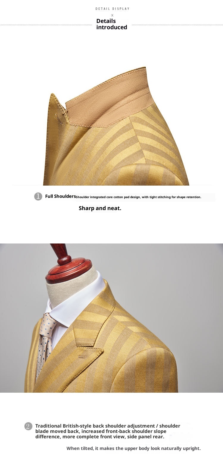 QFV507045555501<2 QFV507045555501<2 Completo da uomo autunno inverno nuovo, a righe, doppiopetto, stile coreano, casual, due pezzi, oro_voghion.com