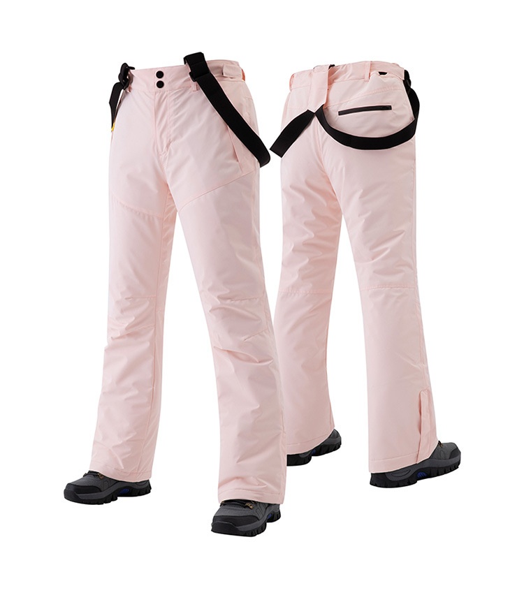 001 Takım Tek Çift Tahta Erkek ve Kadın Salopet Rüzgar Geçirmez Su Geçirmez Sıcak Kar Slim Fit Kore Kayak Pantolonu_voghion.com