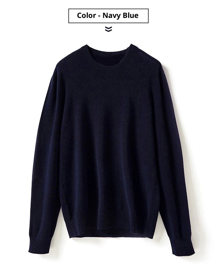 nahtloser, einreihiger Herrenpullover aus 100 % reiner Wolle mit Rundhalsausschnitt, ideal für Business und Freizeit. Auch in Übergrößen erhältlich._voghion.com