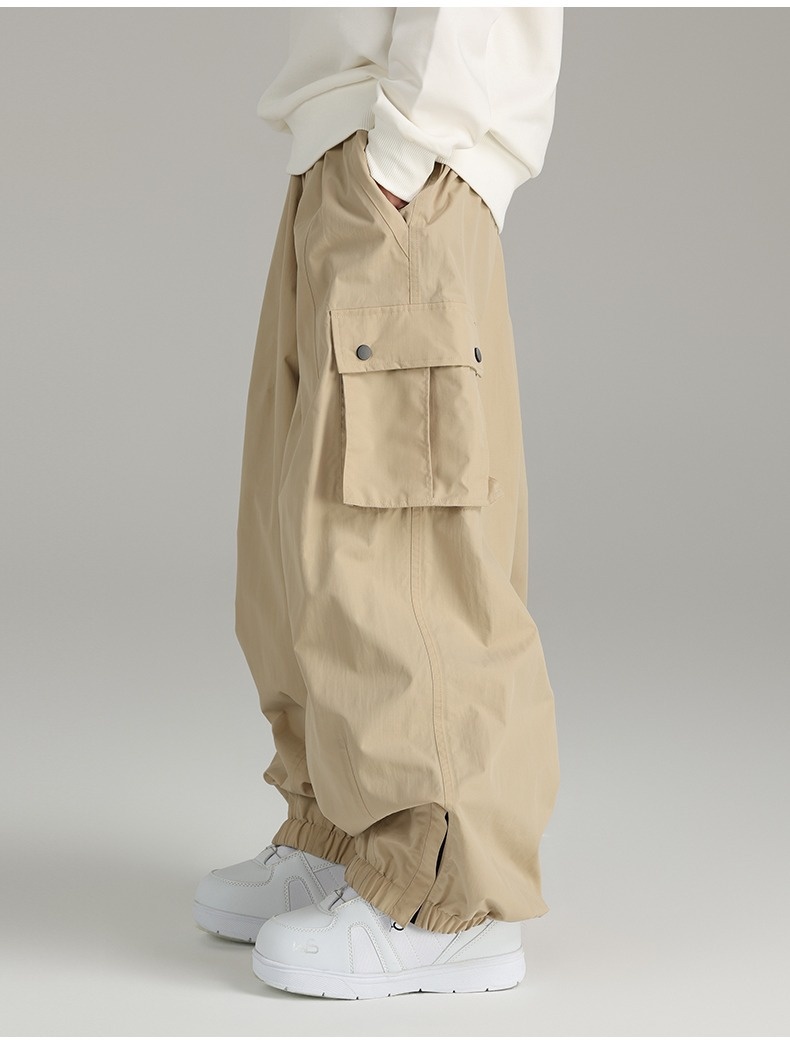 001 Pantaloni da jogging casual multitasche impermeabili e antivento da snowboard per uomo e donna, primavera e autunno, larghi e larghi_voghion.com