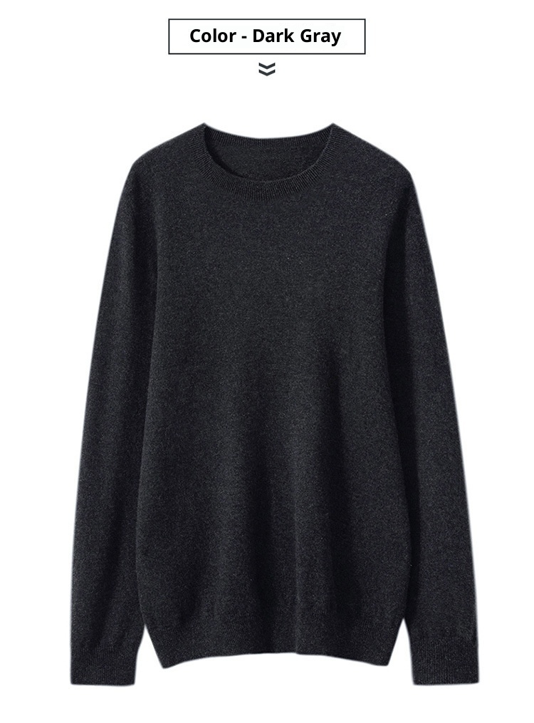 nahtloser, einreihiger Herrenpullover aus 100 % reiner Wolle mit Rundhalsausschnitt, ideal für Business und Freizeit. Auch in Übergrößen erhältlich._voghion.com