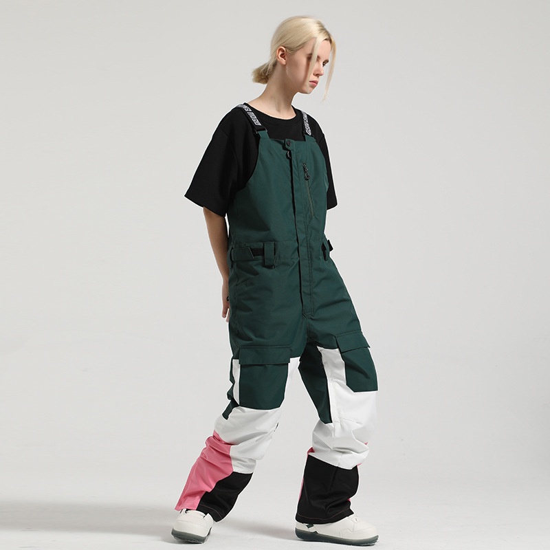 001 Nowe męskie spodnie snowboardowe, wiatroodporne, wodoodporne, ciepłe, z blokami kolorów, do pracy, do użytku na zewnątrz, jednoczęściowe, narciarskie, damskie_voghion.com