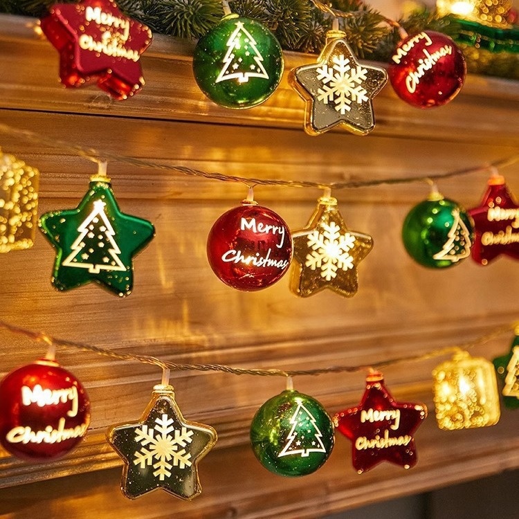 Decorazione per finestra transfrontaliera Lillian, stella elettrolitica, albero di Natale, disposizione d'atmosfera, luci a LED Tienlu Ball_voghion.com