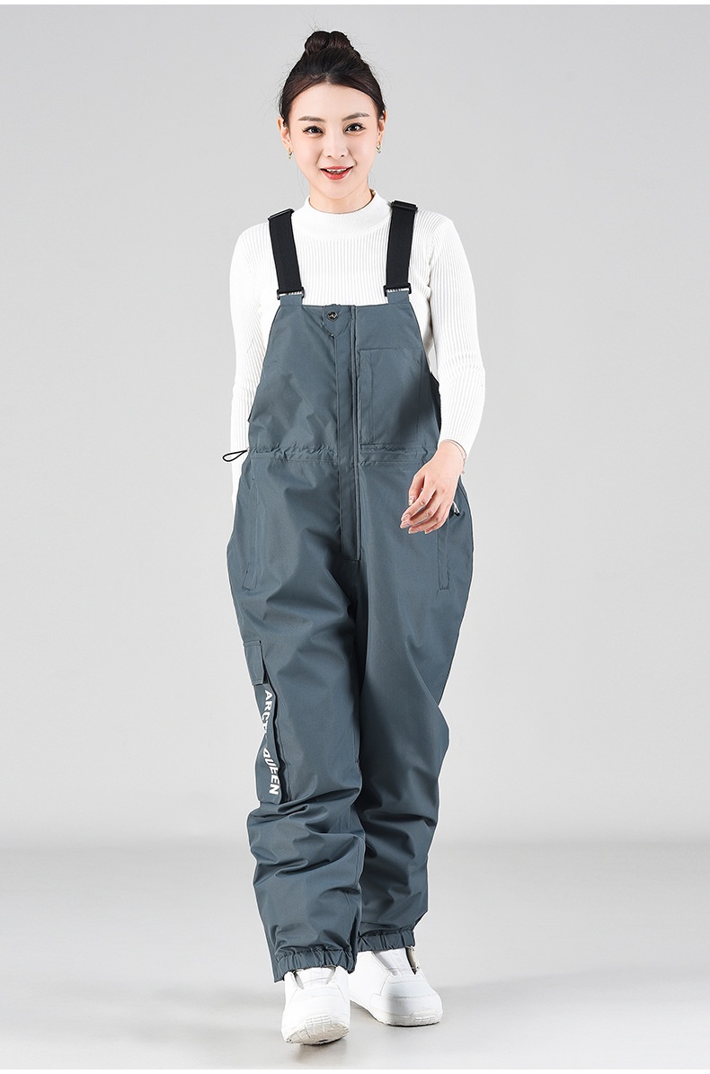 001 Ski Bib Unisex Oversized Winter Outdoor Warm Windproof Snowboard One-Piece Snow Pants_voghion.com