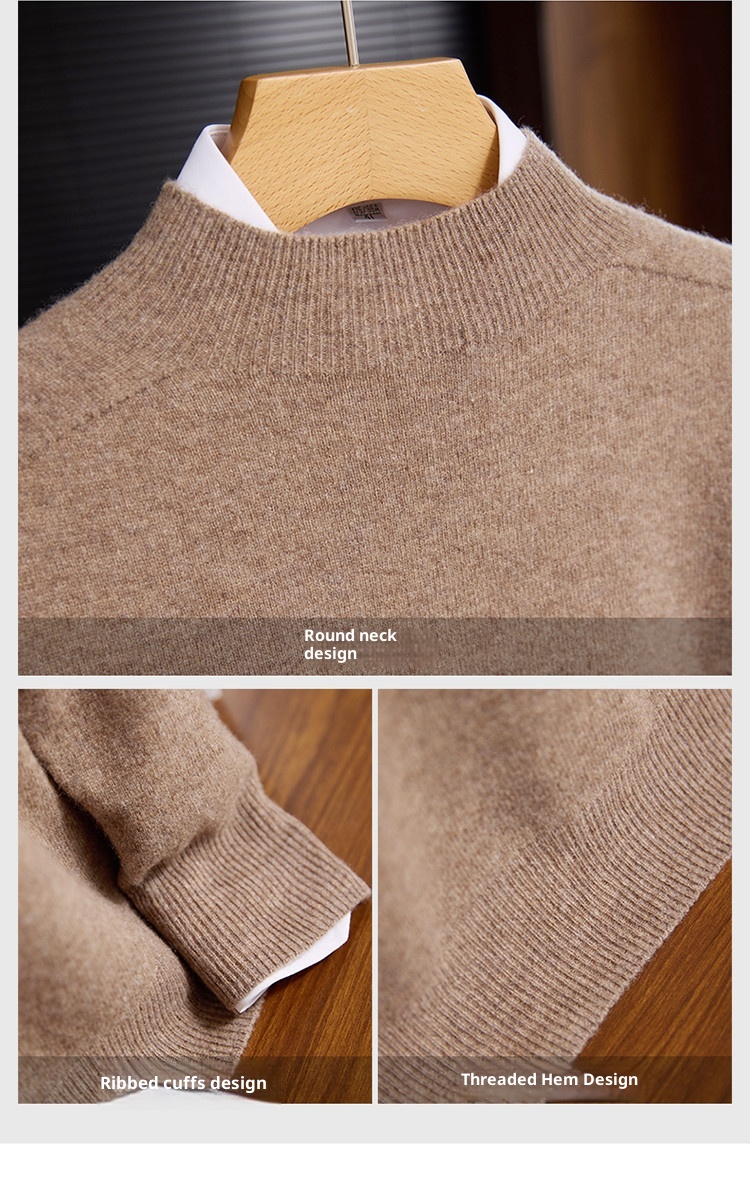 boy Boy Boy 100% Wool First-Line Half TurtleneckData Tested, Popular Men's Sweater_voghion.com