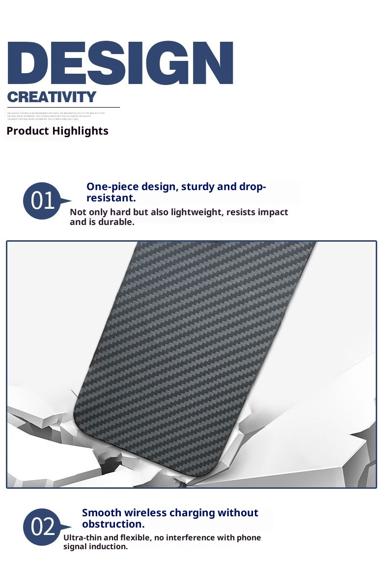 Custodia protettiva semplice per telefono IP wireless in fibra di carbonio magnetica serie TechGlobe 15promax16_voghion.com