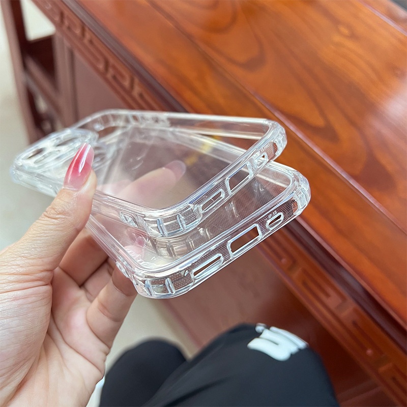 TechGlobe kompatibel mit Nw Appl 17 Phon Vier Ecken Anti-Drop 15PRO Großes Loch 1,5 mm Acryl 16 Transparente Hülle 14_voghion.com