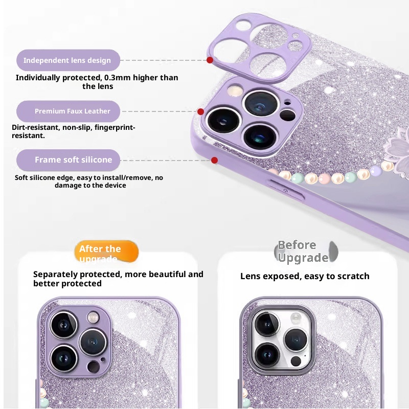 TechGlobe Compatible With Phone Case 16 15 Plus Peach Blossom 14 High-end 13/12 Pro Niche 11_voghion.com