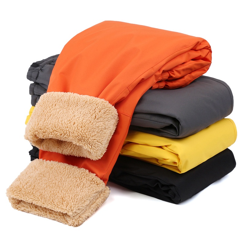 001 Outdoor Children's Fleece-Lined For Boys Girls, Autumn And Winter Thickened Windproof Waterproof Warm Ski Pants_voghion.com