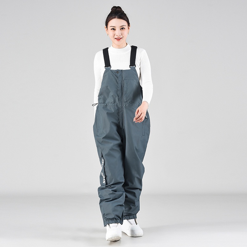 001 Ski Bib Unisex Oversized Winter Outdoor Warm Windproof Snowboard One-Piece Snow Pants_voghion.com